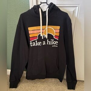 Patagonia Black Hoodie with Sunset Graphic